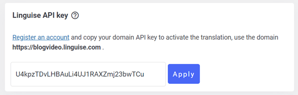 Validate API Key popup