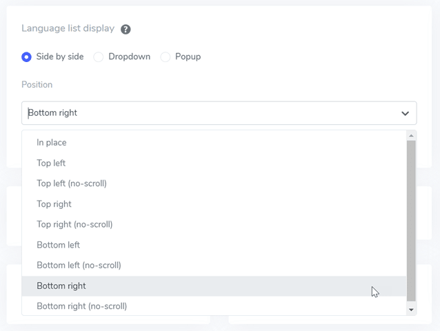 A dark themed interface screenshot with a dropdown menu