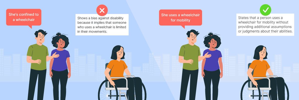 Illustration of people with and without disabilities interacting