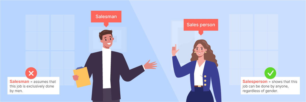 Two business people talking to each other with speech bubbles