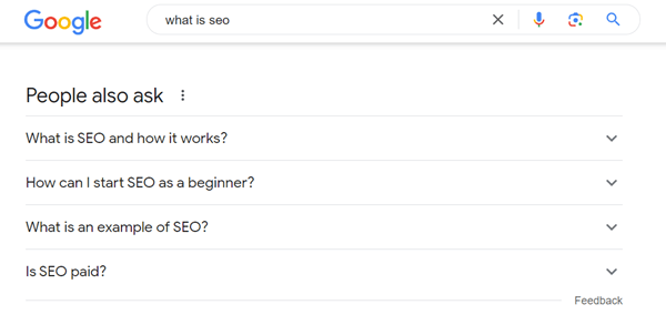 Google search dropdown suggestions
