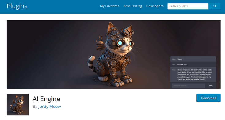 AI Engine plugin by Josto Lizard, a WordPress plugin