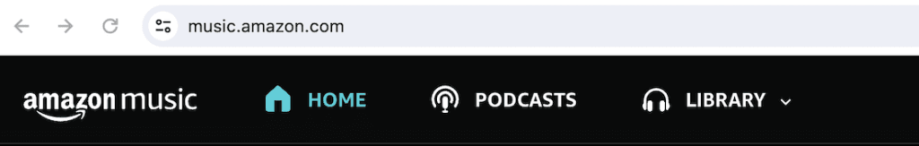 A black background with white text navigation menu.