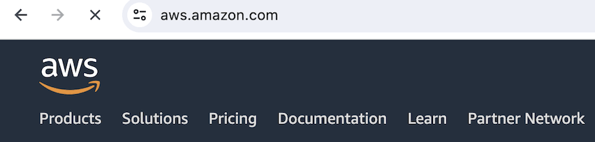 AWS logo on a black background