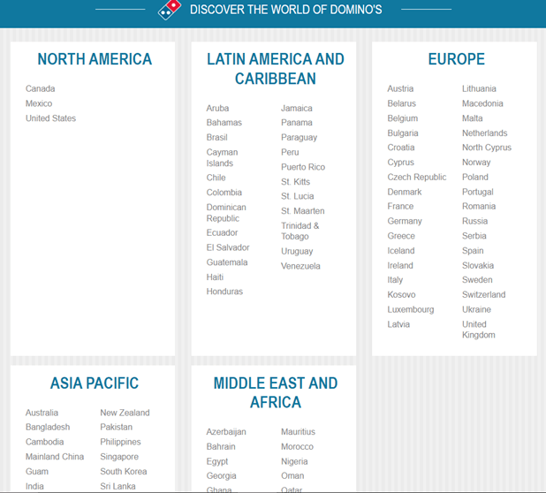 Vodafone regions map, global network coverage.