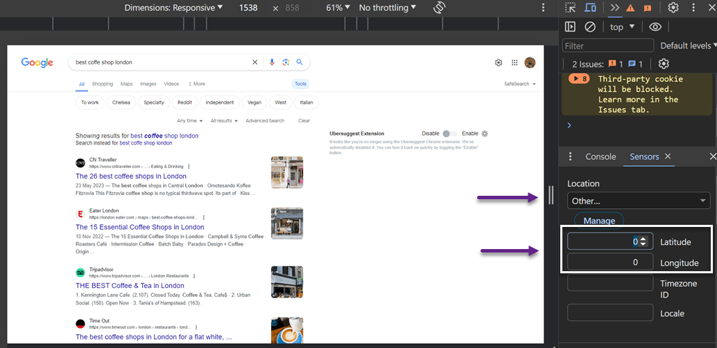 Google Search Console dashboard screenshot.