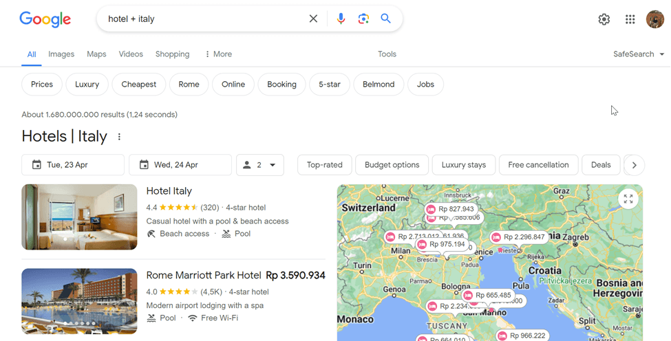 A screenshot of Google Maps interface.
