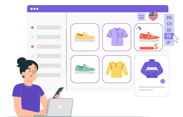 Online shopping catalog with various products