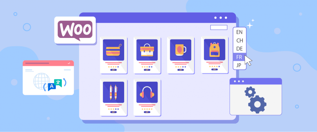Interface do plugin WooCommerce com vários ícones e configurações