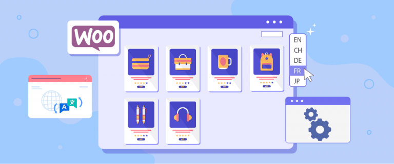 WooCommerce plugin interface with various icons and settings