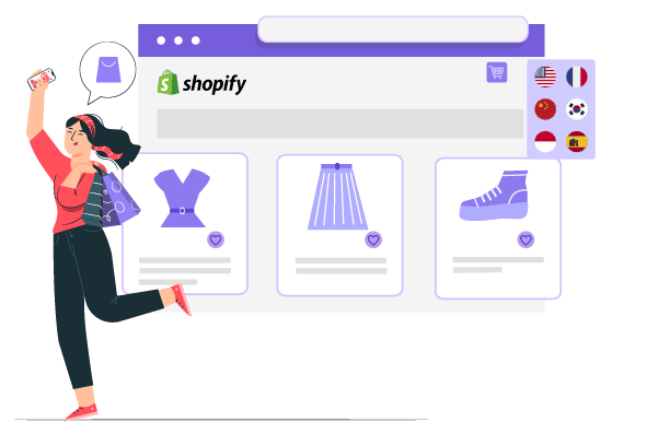 Illustration of a person interacting with a website.