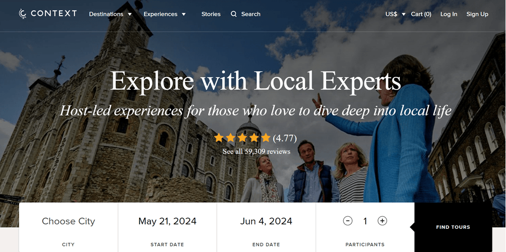 Explore with Local Expert text on a city background