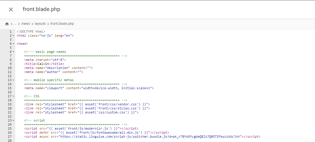 Terminal window with code output