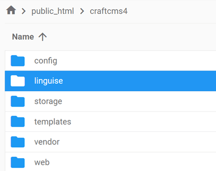 File manager directory listing with folders