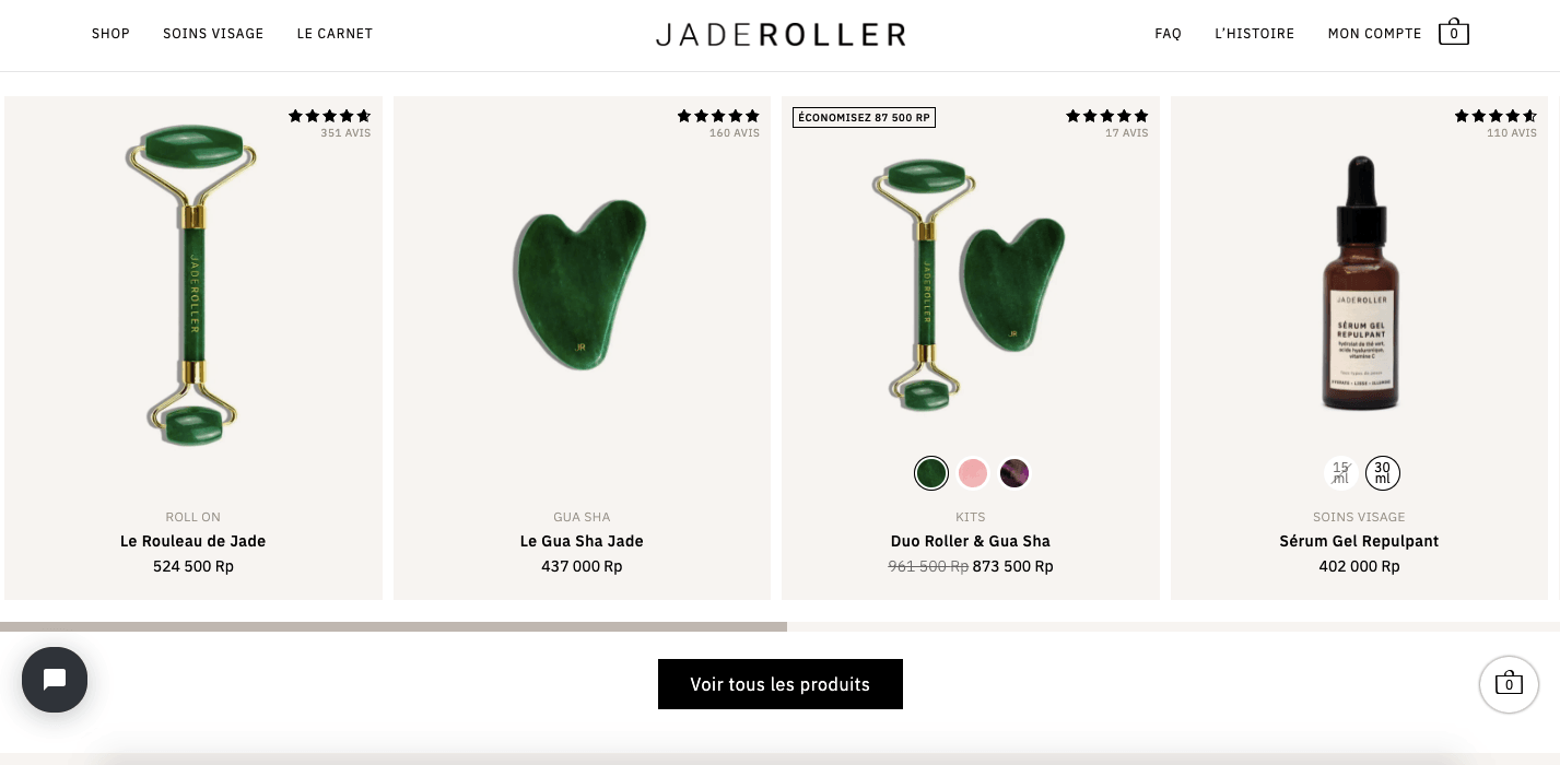 Jaderoller product images. Various shapes and objects.