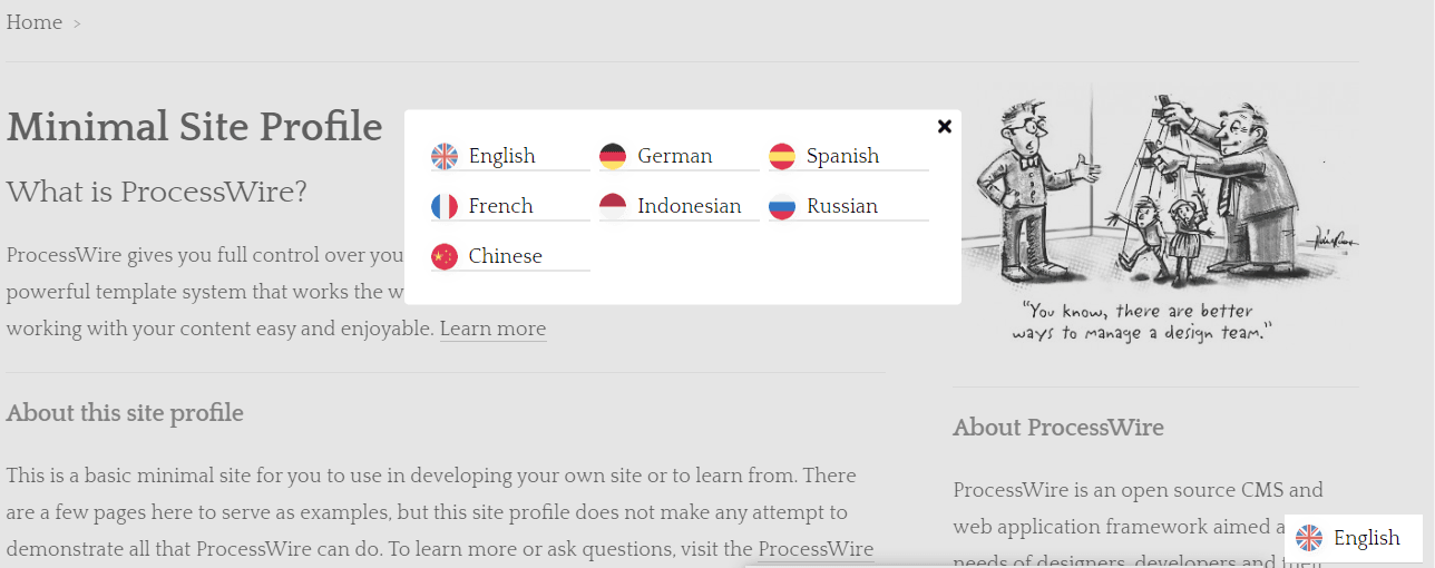 A screenshot of a minimal website profile page.