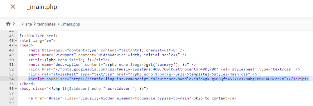 paste script linguise - How to implement automatic translation on ProcessWire CMS