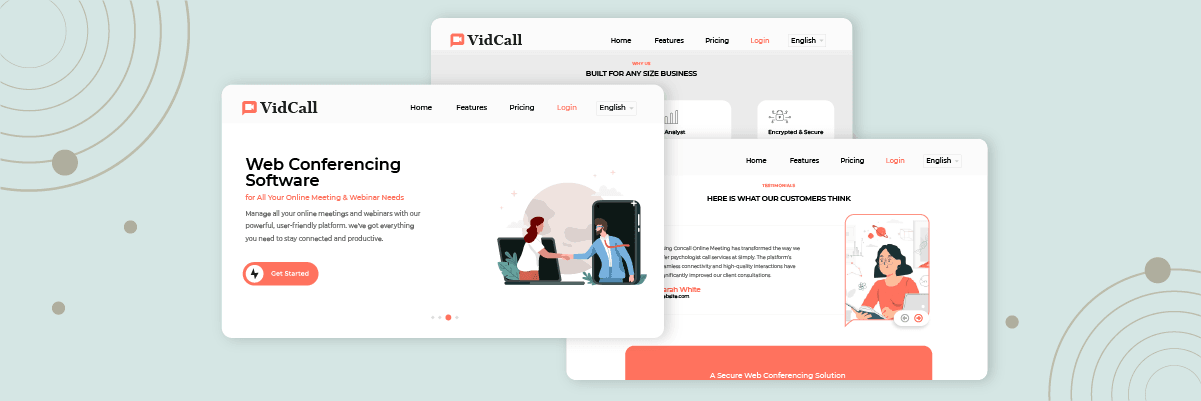 Outline of a website design on a black background