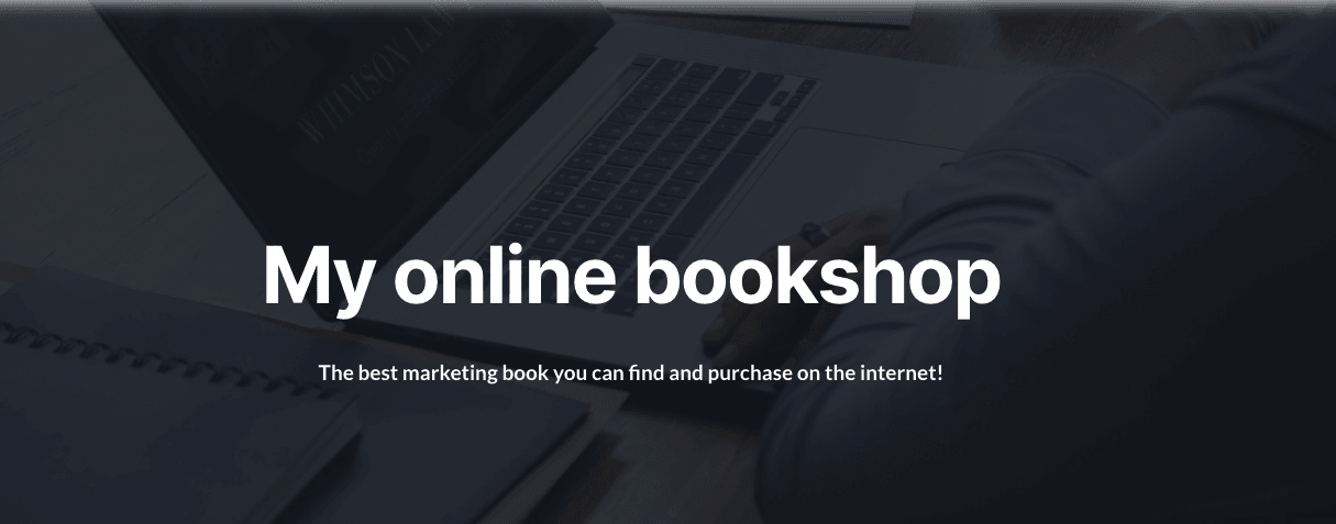 Book covers and text on a black background