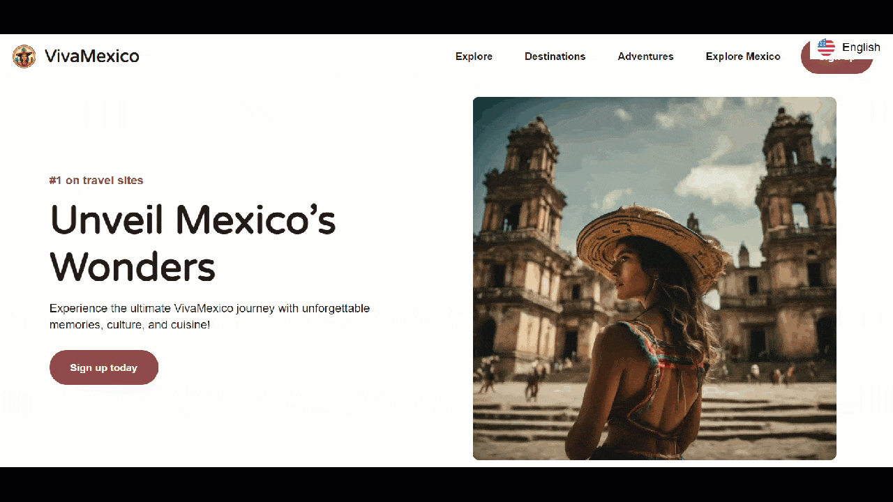 A tourist with a sombrero sitting on steps in front of old buildings.
