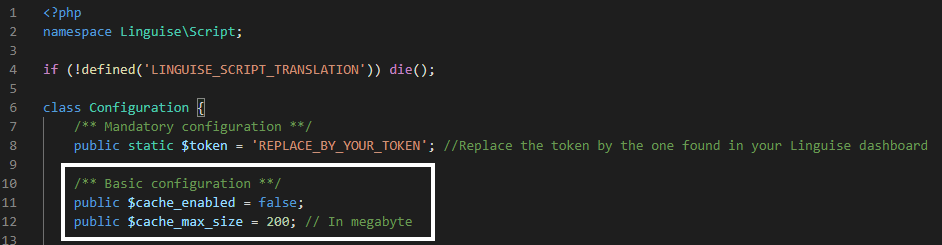 Code snippet showing how to close nonfree variables