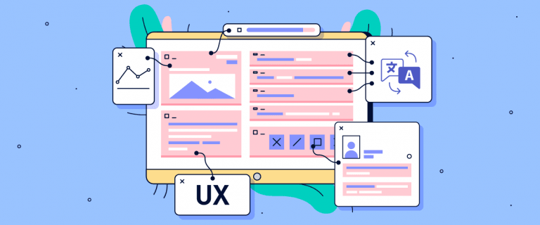 A sketchy wireframe user interface.