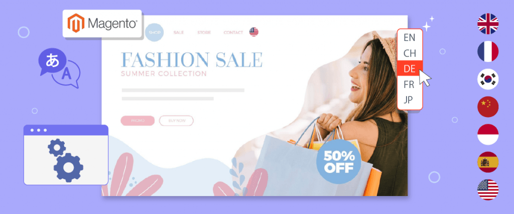 Venda de moda no site Magento