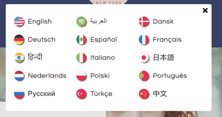language options list