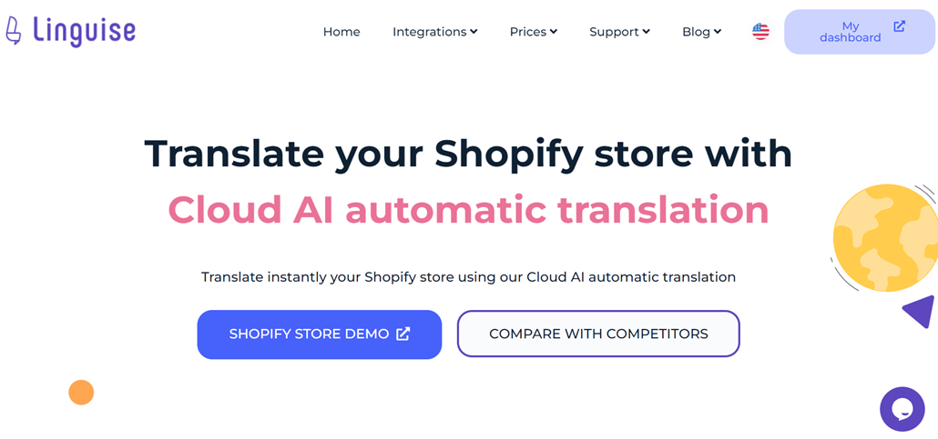 Cloud AI automatic translation for Shopify store