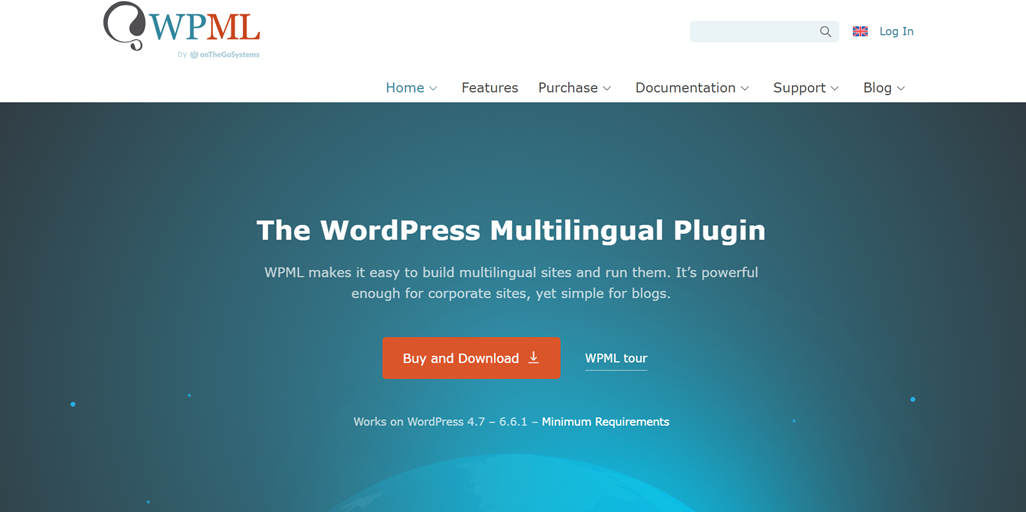 WPML logo and information about the multilingual plugin
