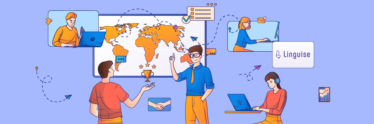 Remote team working together on a project. Business people collaborating using digital tools.