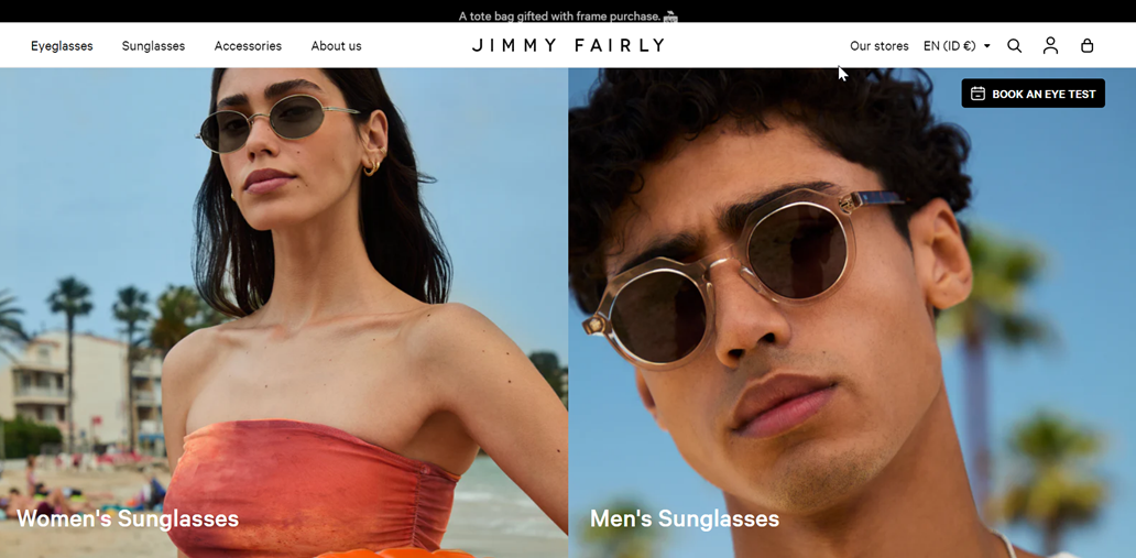 Man and woman wearing sunglasses on a beach
