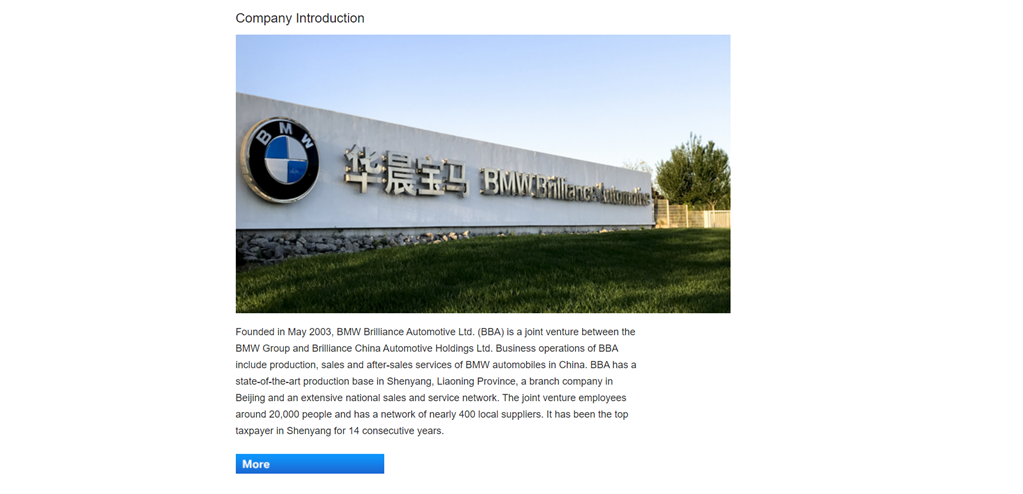 BMW logo on a white wall with Asian characters.