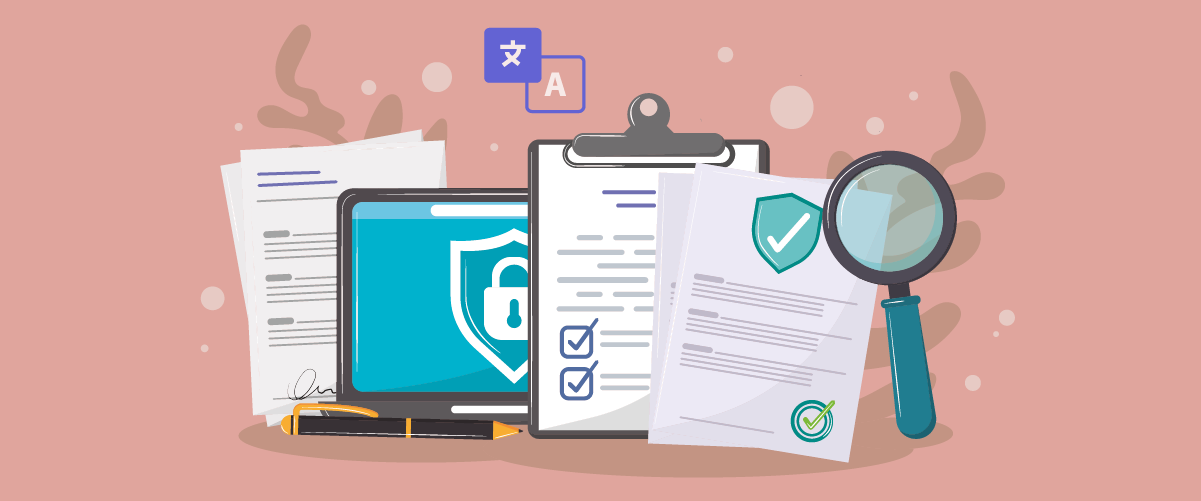A computer and clipboard with security checks