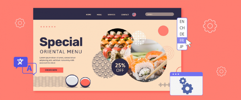 A restaurant menu with a special offer on oriental food