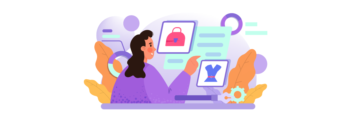 Illustration of a woman on her laptop with a lock icon on the screen.