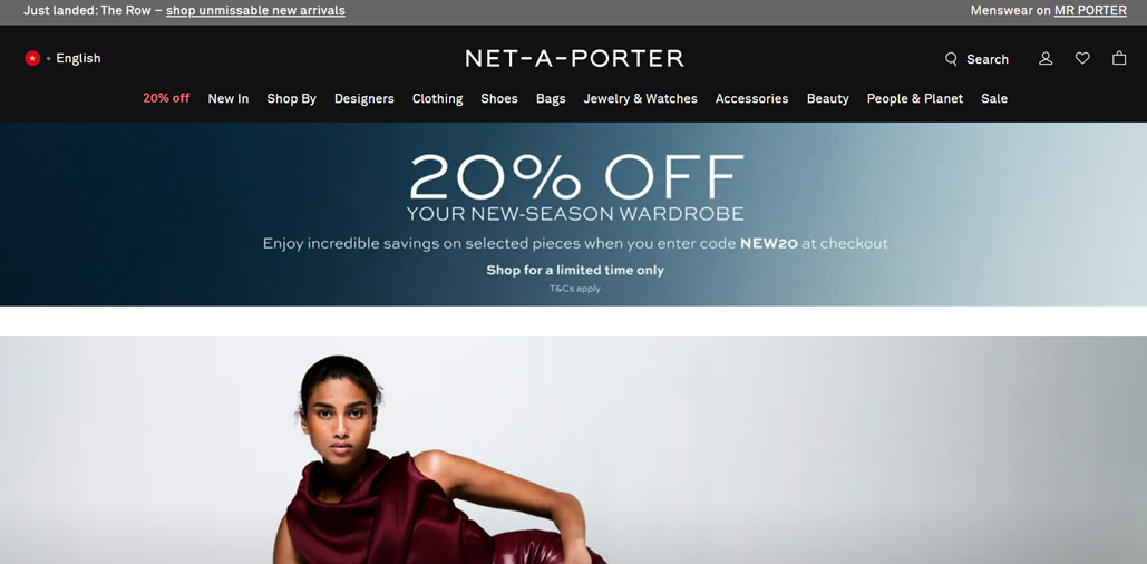 A woman wearing a red dress on Net-a-Porter