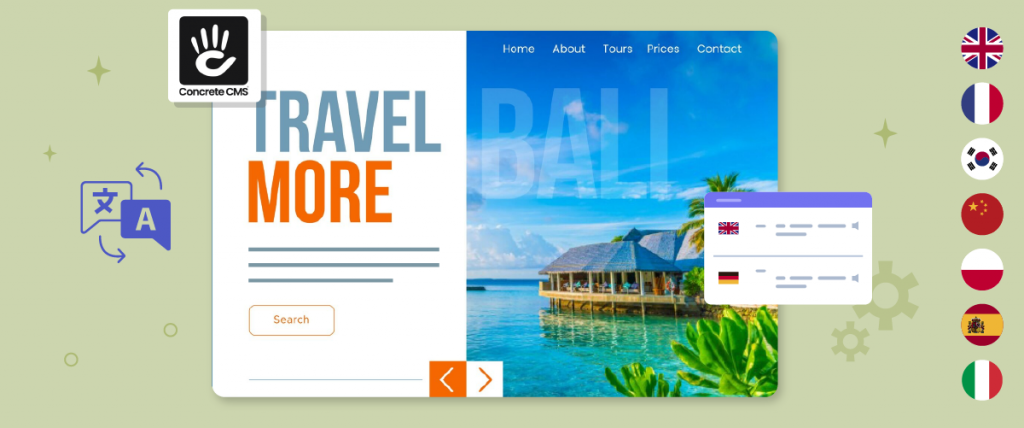 Página inicial de site de viagens com o slogan travel more