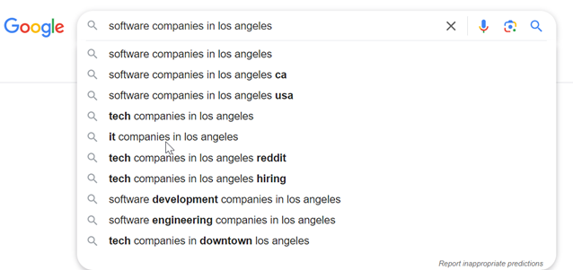 Search results for software companies in Los Angeles