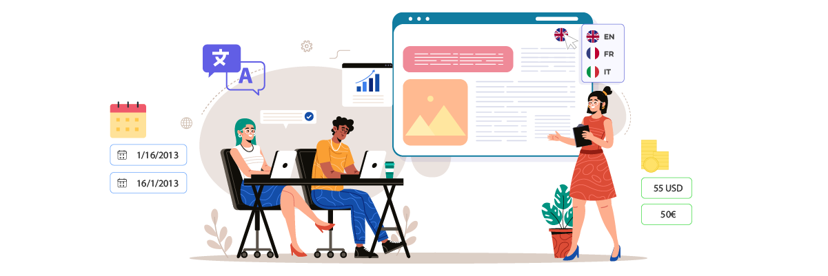 Illustration of people working on a project. A team collaborating.