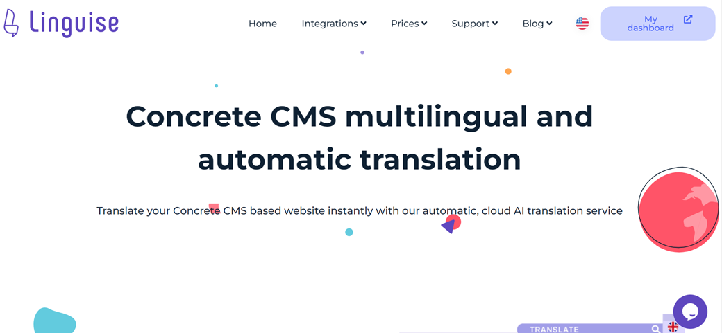 Multilingual Concrete CMS website translation service