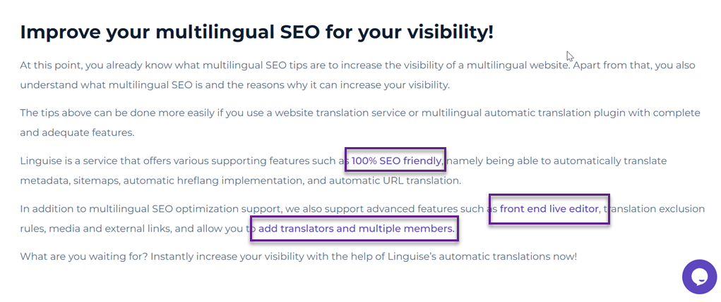 Increase visibility with multilingual SEO. Improve your website's ranking