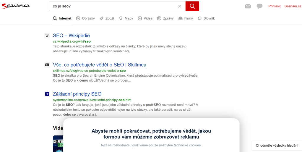 Image of a website with SEO optimization. Website performance.