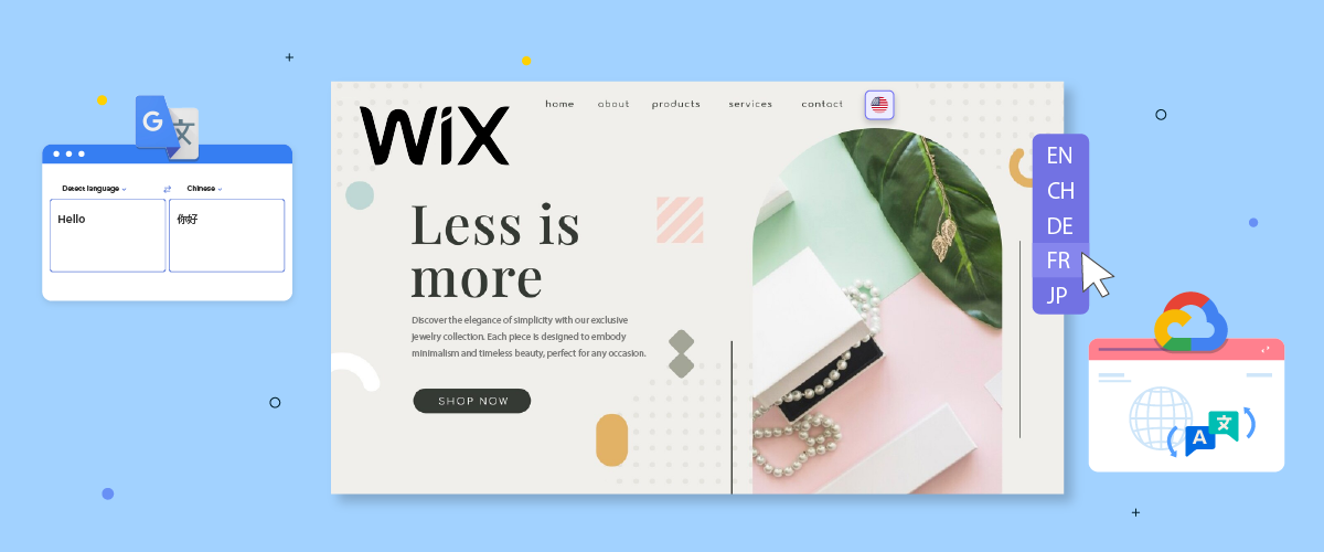 Wix website builder, simple and modern design.