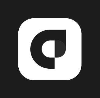 Black and white logo of a stylized letter