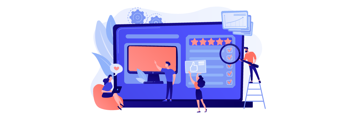 A team of people working on a large website
