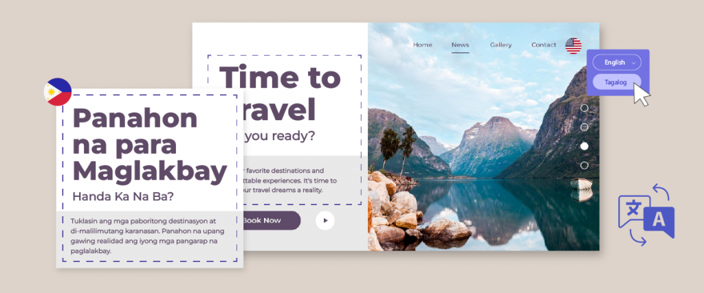 Página inicial do site de viagens