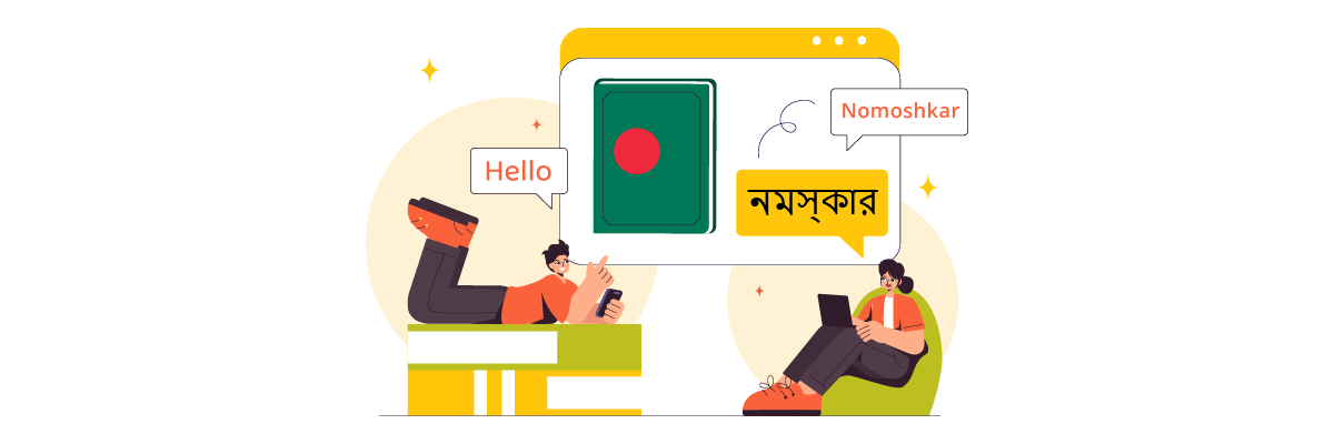 People communicating in different languages online