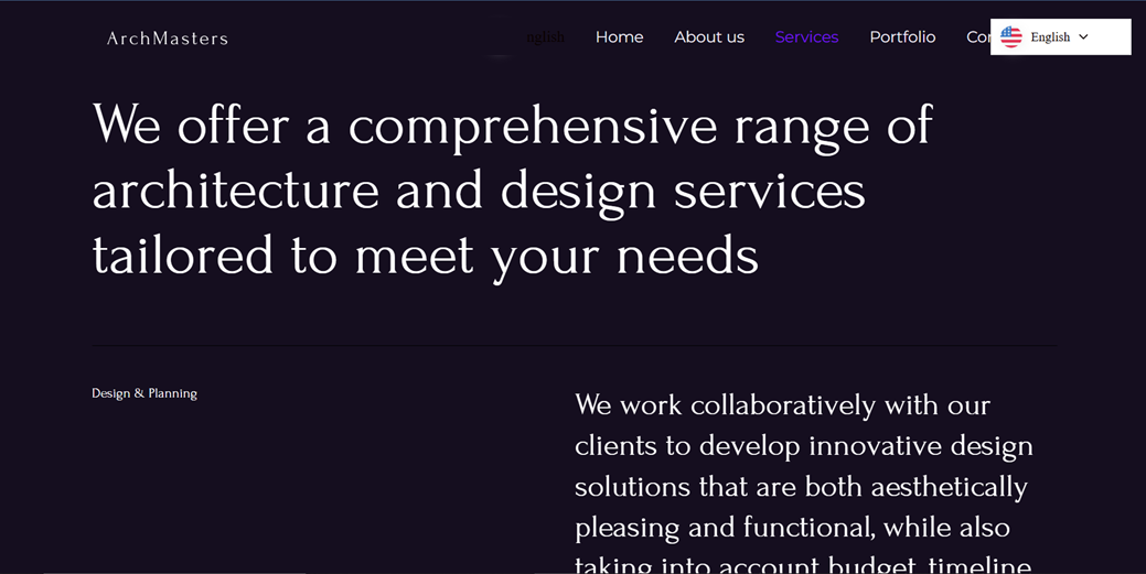 Architecture and design services for clients