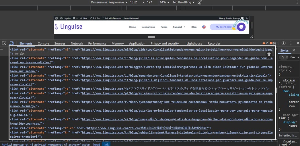 Computer screen with coding text editor on it. A website search bar on top.